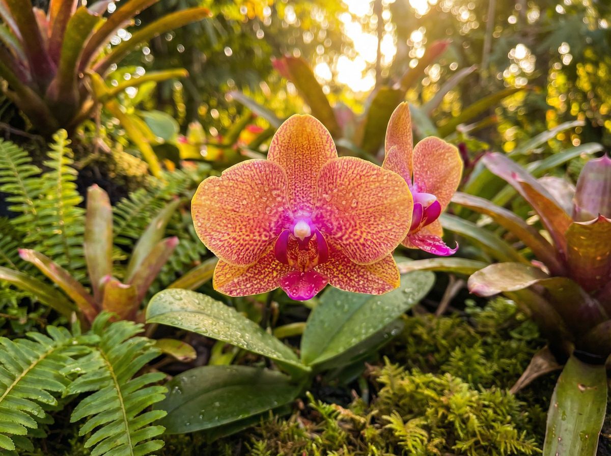 户外露出热带兰花植物视频